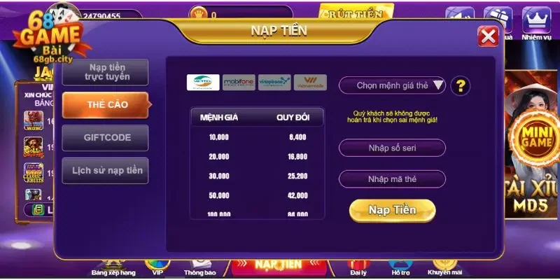 Nạp – rút tiền: yếu tố then chốt
